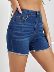 KOTTY  Solid Women Blue Regular Shorts
