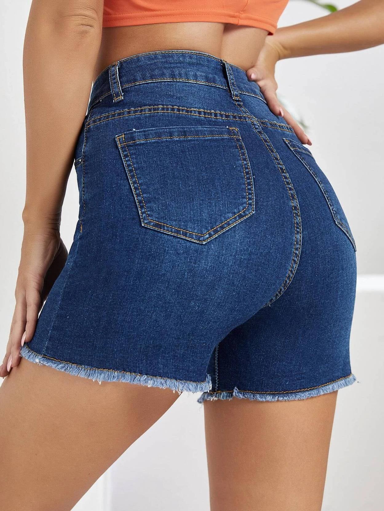 KOTTY  Solid Women Blue Regular Shorts