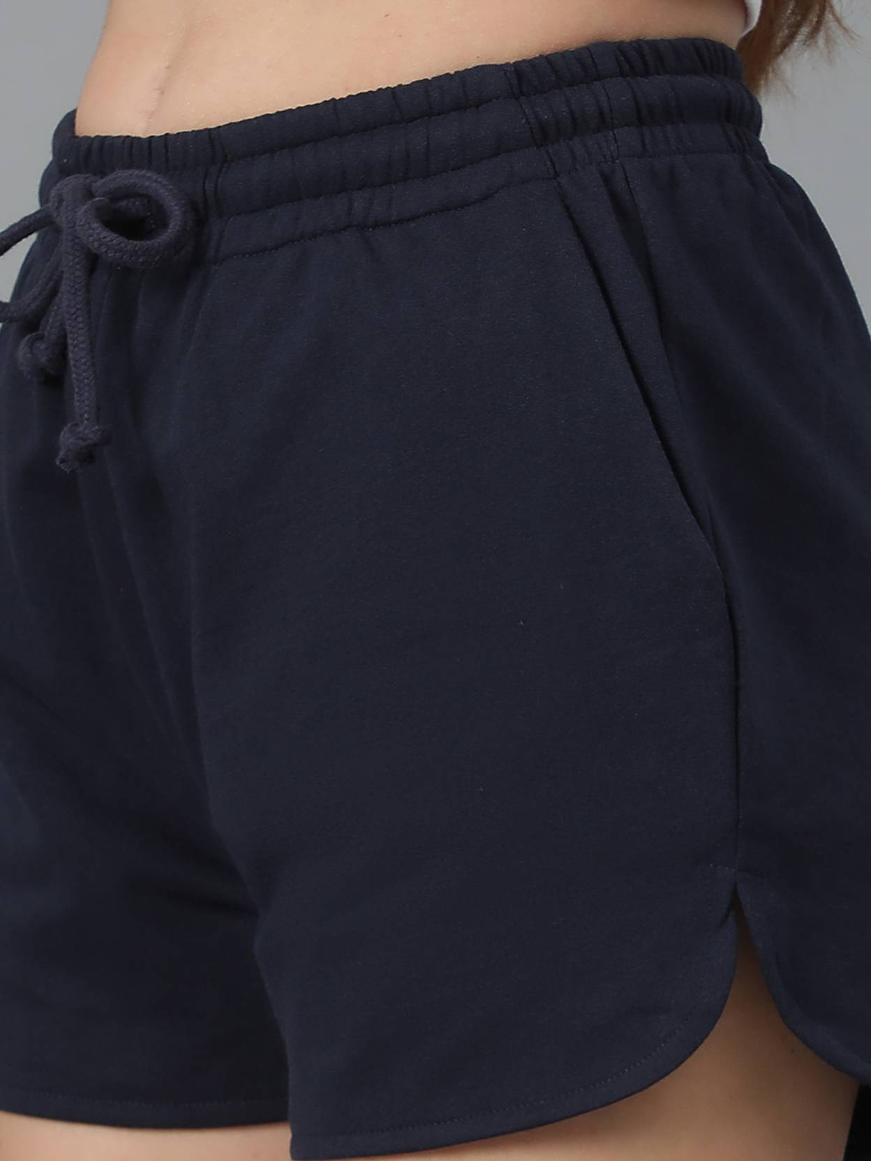 KOTTY  Solid Women Dark Blue Regular Shorts