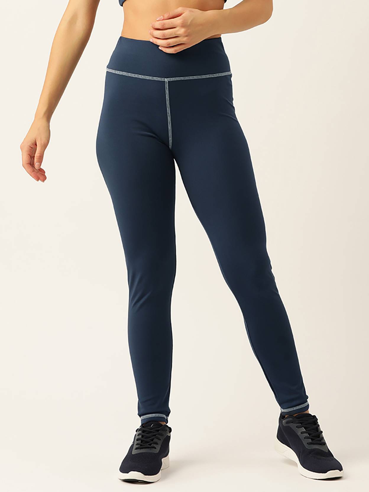 KOTTY  Solid Women Dark Blue Tights