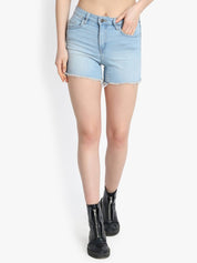 KOTTY  Solid Women Denim Blue Denim Shorts