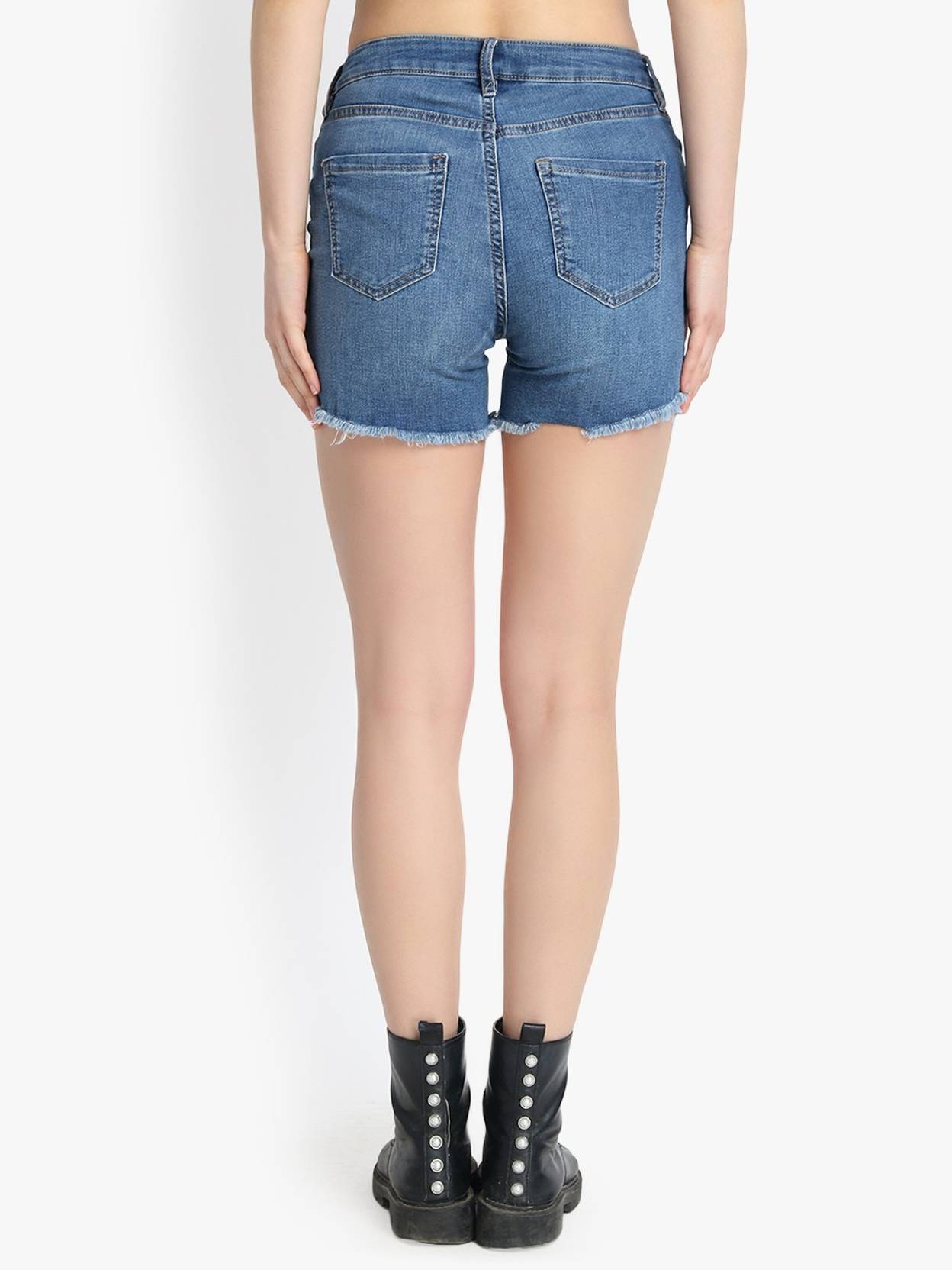 KOTTY  Solid Women Denim Blue Denim Shorts