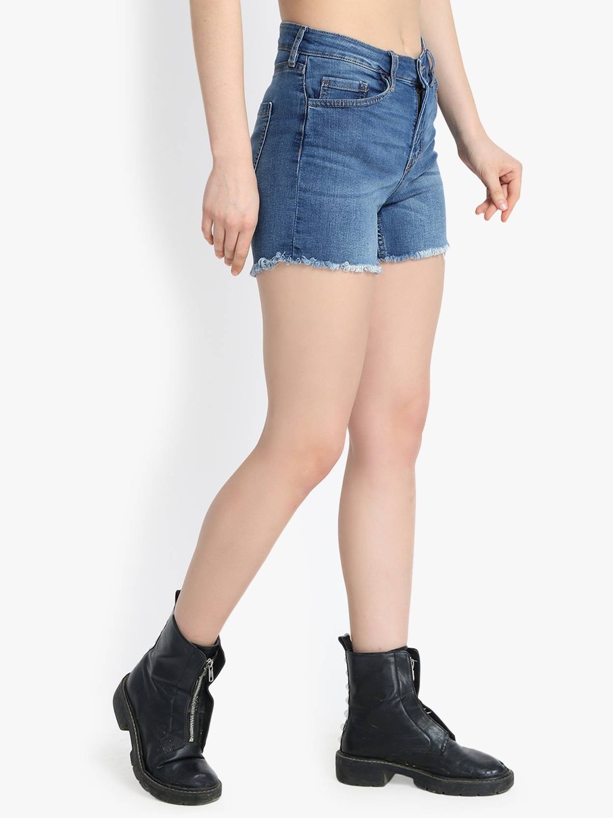 KOTTY  Solid Women Denim Blue Denim Shorts