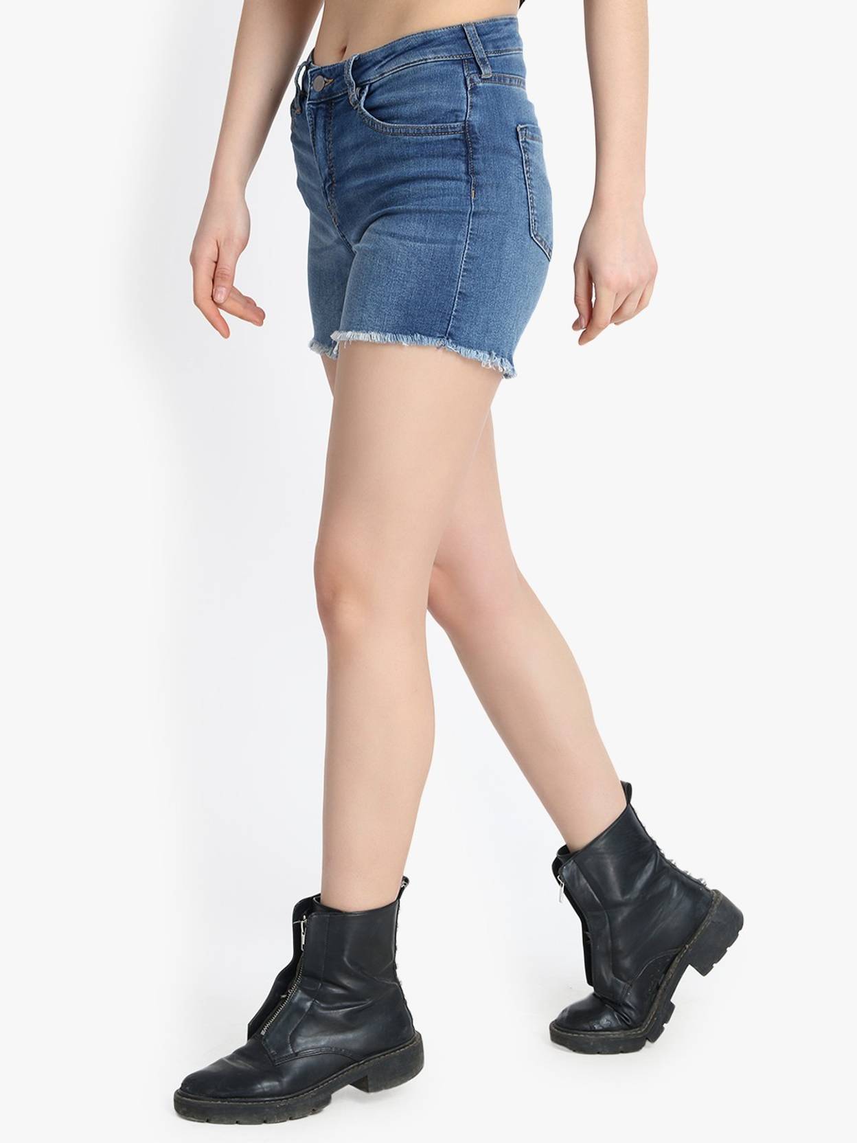 KOTTY  Solid Women Denim Blue Denim Shorts