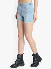 KOTTY  Solid Women Denim Blue Denim Shorts
