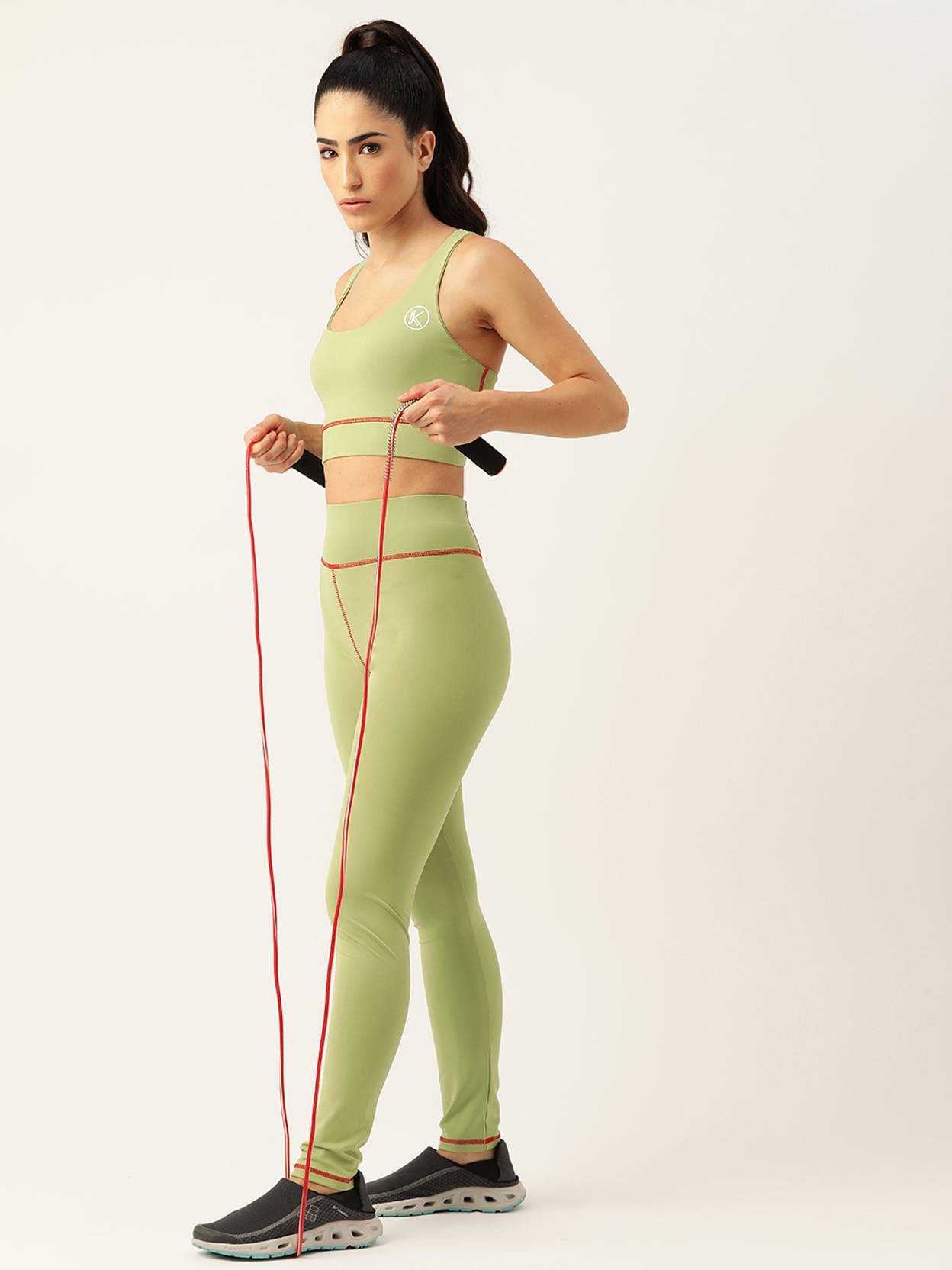 KOTTY  Solid Women Green Tights