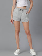 KOTTY  Solid Women Grey Regular Shorts