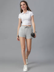 KOTTY  Solid Women Grey Regular Shorts