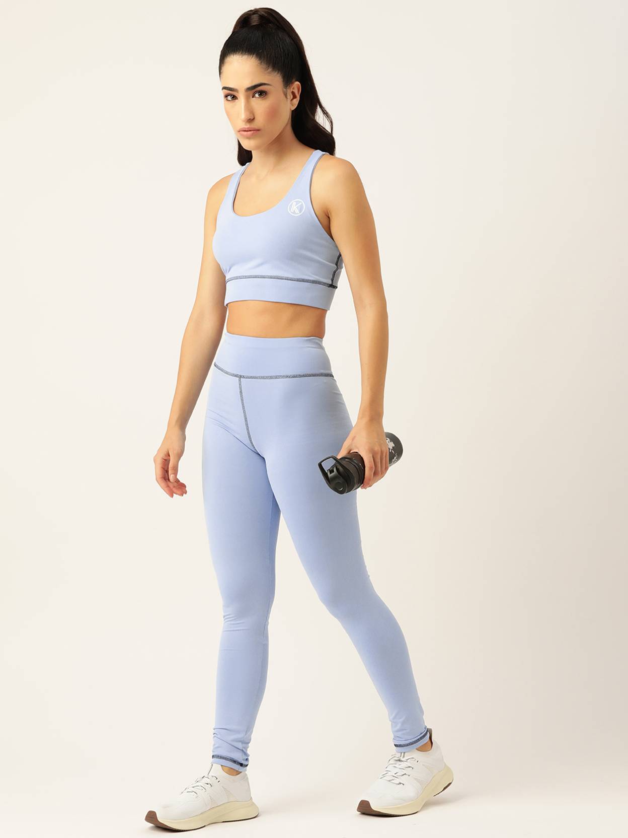 KOTTY  Solid Women Light Blue Tights