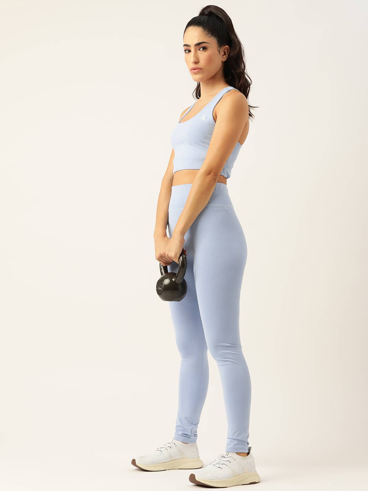 KOTTY  Solid Women Light Blue Tights