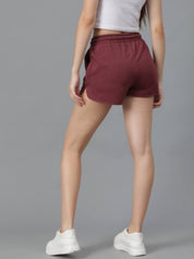 KOTTY  Solid Women Maroon Regular Shorts