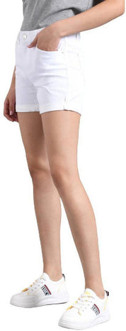KOTTY  Solid Women White Denim Shorts