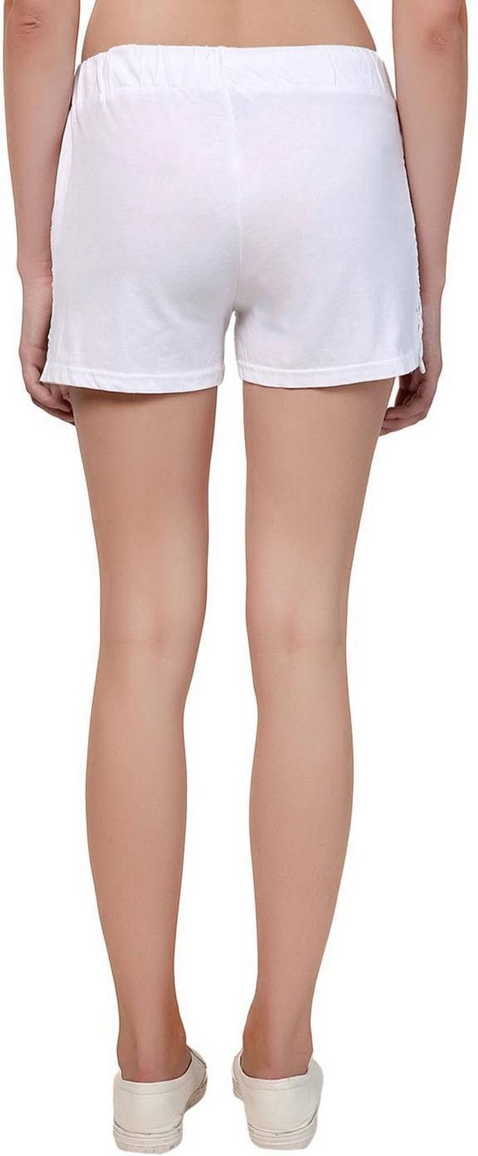 KOTTY  Solid Women White Regular Shorts