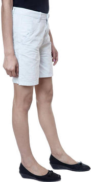 KOTTY  Solid Women White Regular Shorts