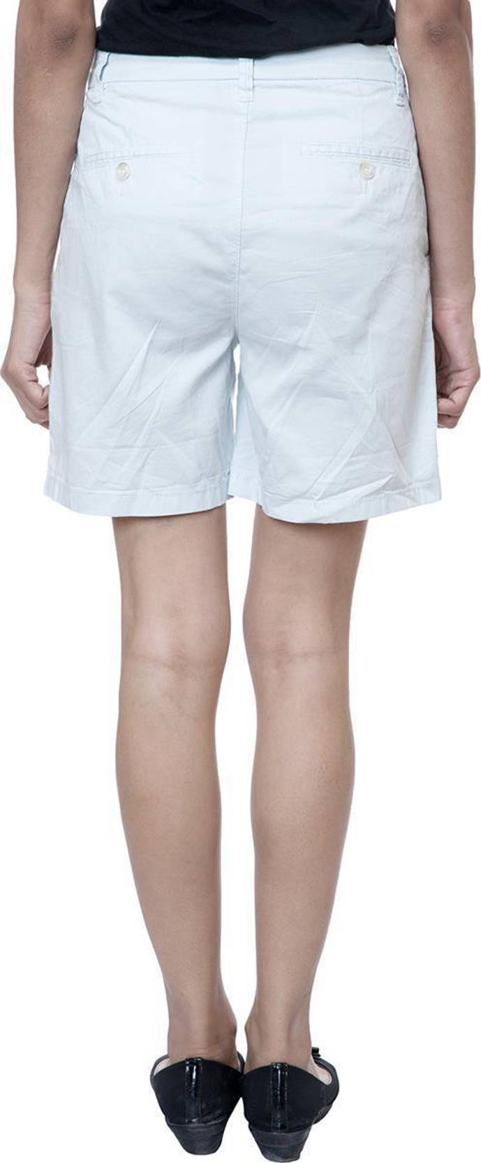 KOTTY  Solid Women White Regular Shorts