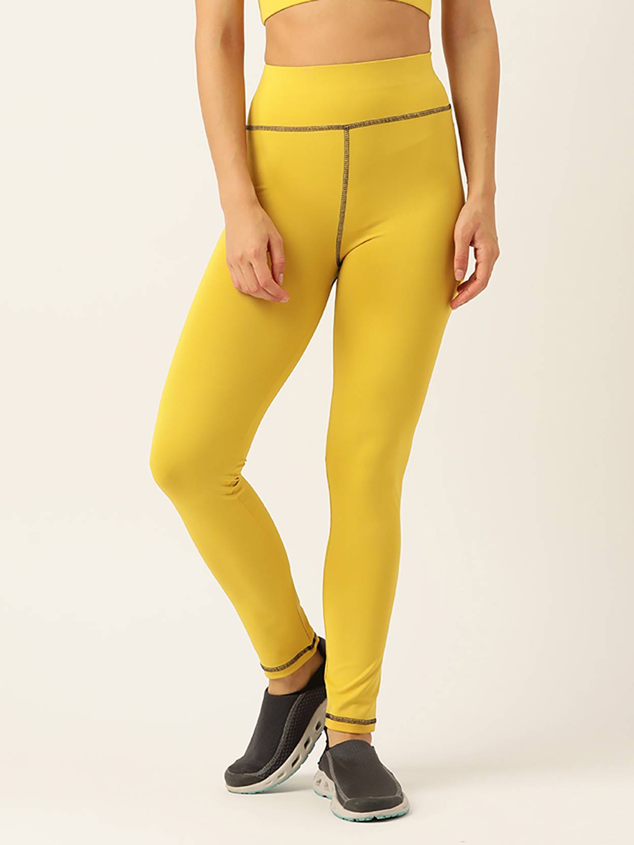 KOTTY  Solid Women Yellow Tights