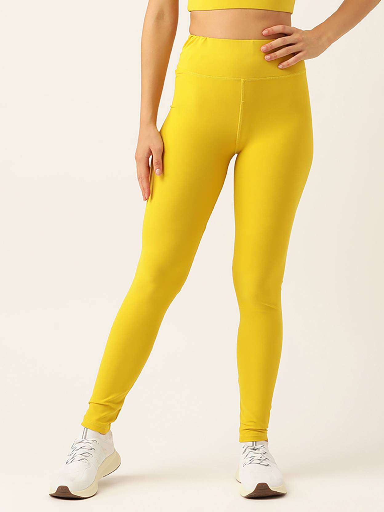 KOTTY  Solid Women Yellow Tights