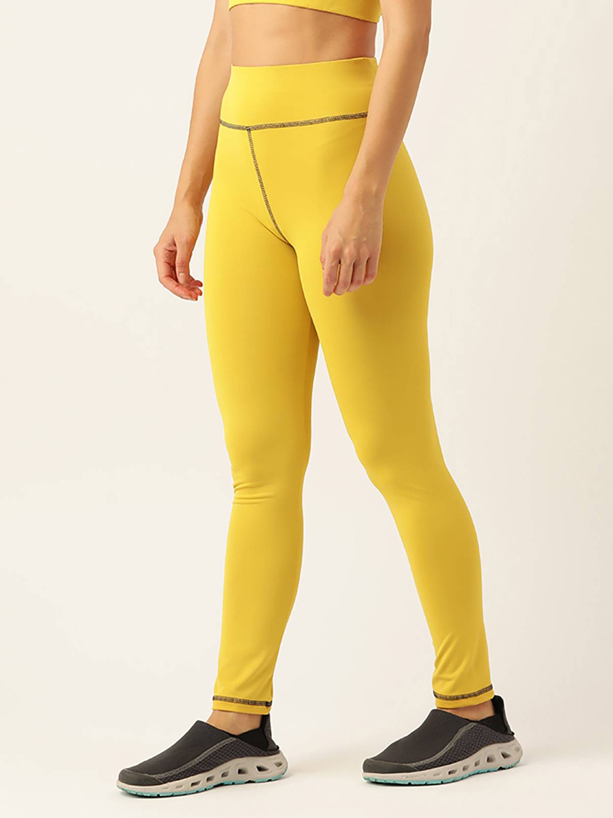KOTTY  Solid Women Yellow Tights