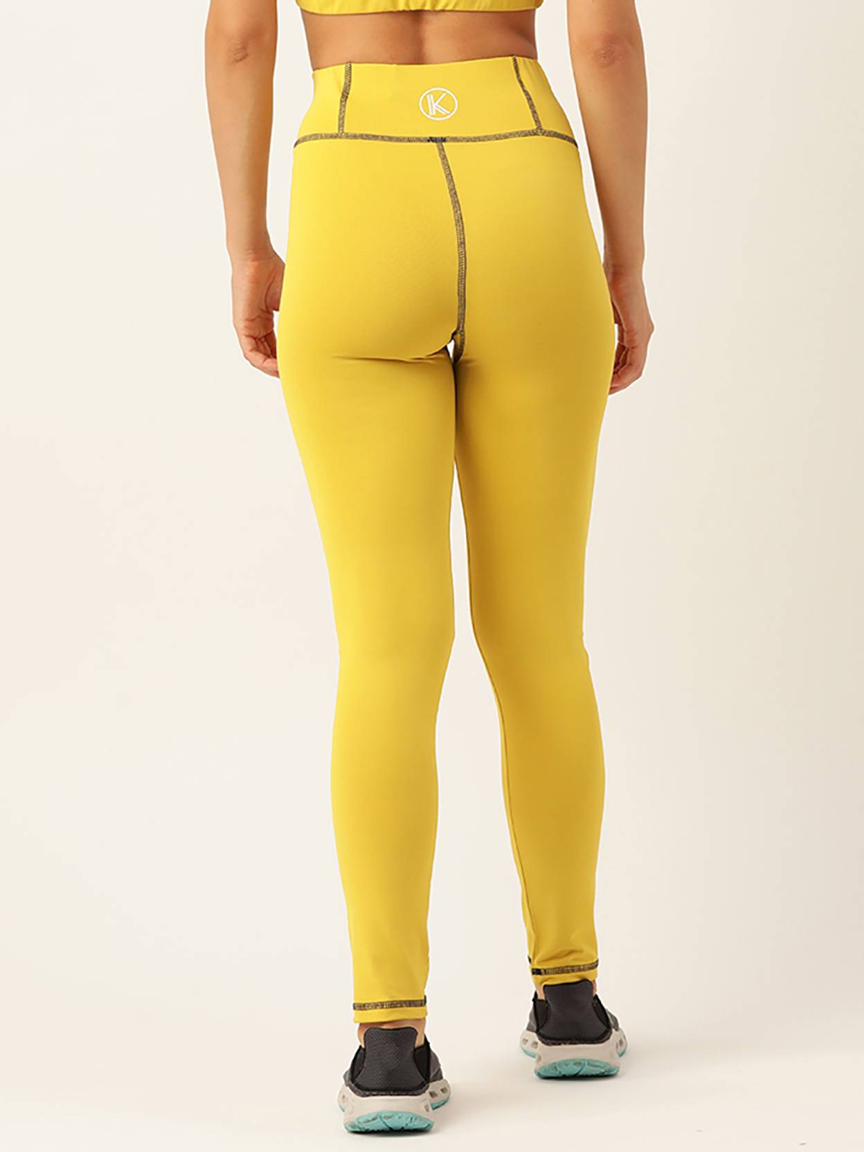 KOTTY  Solid Women Yellow Tights