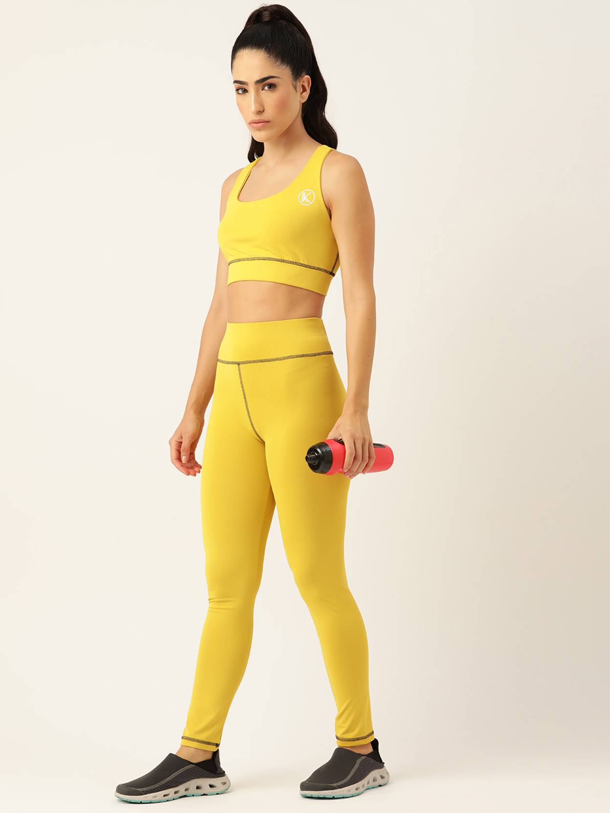 KOTTY  Solid Women Yellow Tights