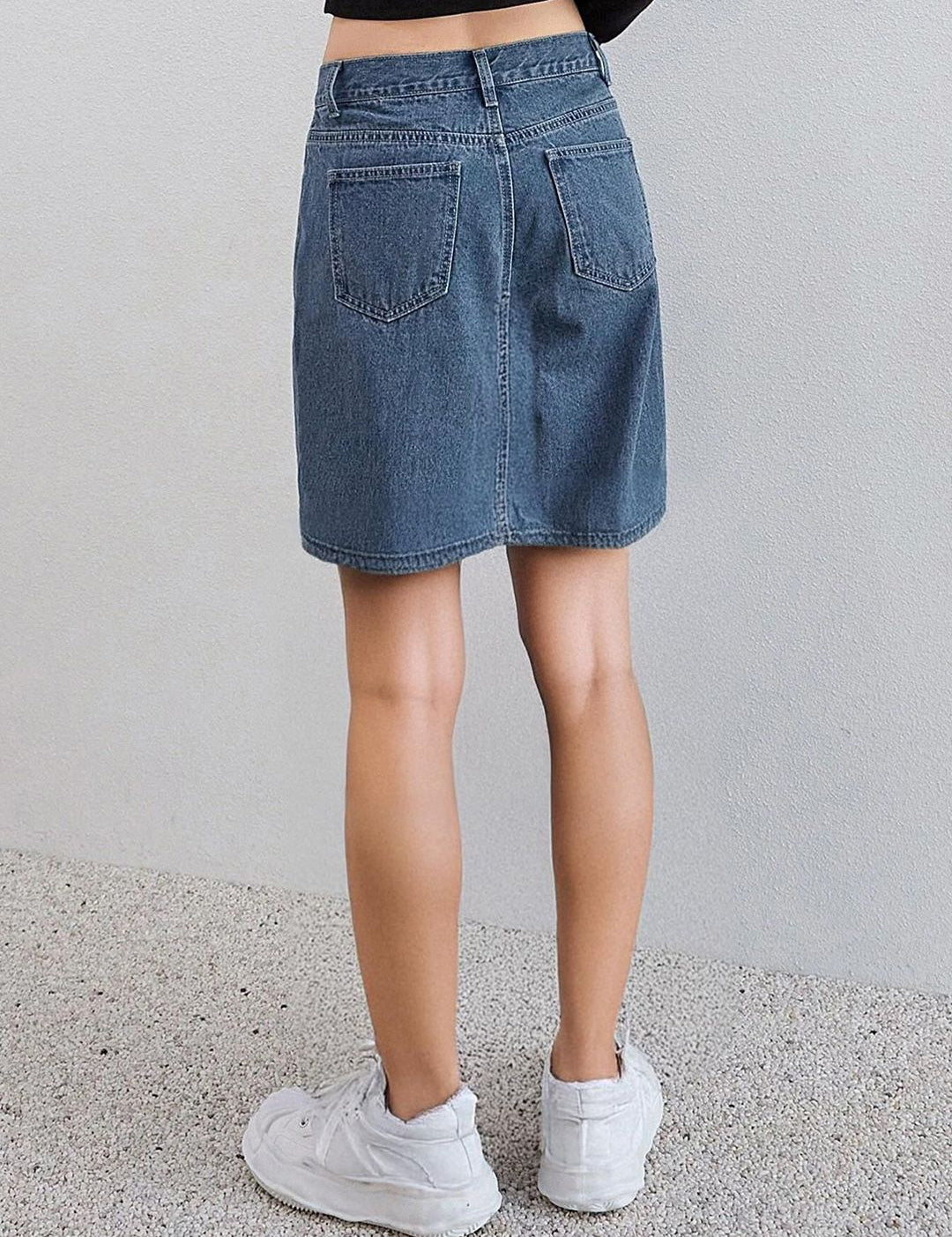 Kotty Women Washed Above Knee A-Line Denim Skirts