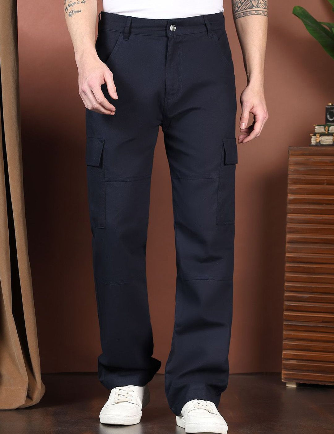 Kotty Men Relaxed Easy Wash Cargos Trousers