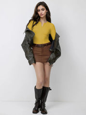 Kotty Women Solid V-Neck Top