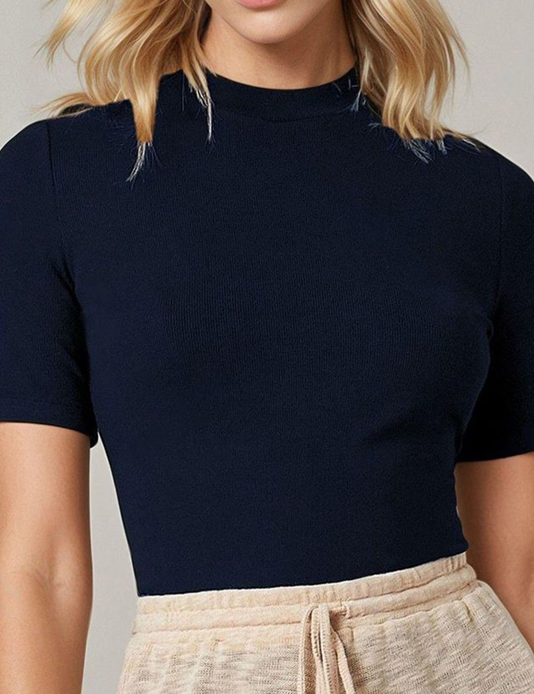 Kotty Women Solid High Neck Top