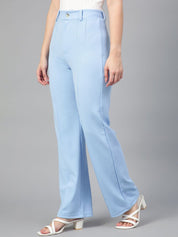 Kotty White and Blue Scoop Neck T-Shirt With Trousers