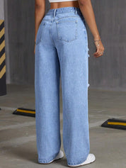 Kotty Women Straight Fit High-Rise Highly Distressed Stretchable Jeans