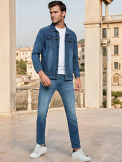 Kotty Men Solid Denim Jacket