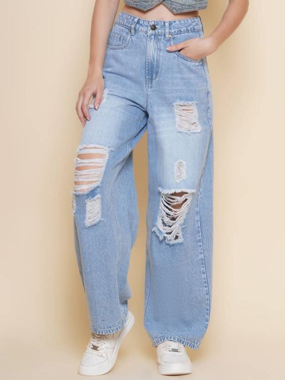 Kotty Women Straight Fit High-Rise Stretchable Jeans