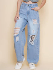 Kotty Women Straight Fit High-Rise Stretchable Jeans
