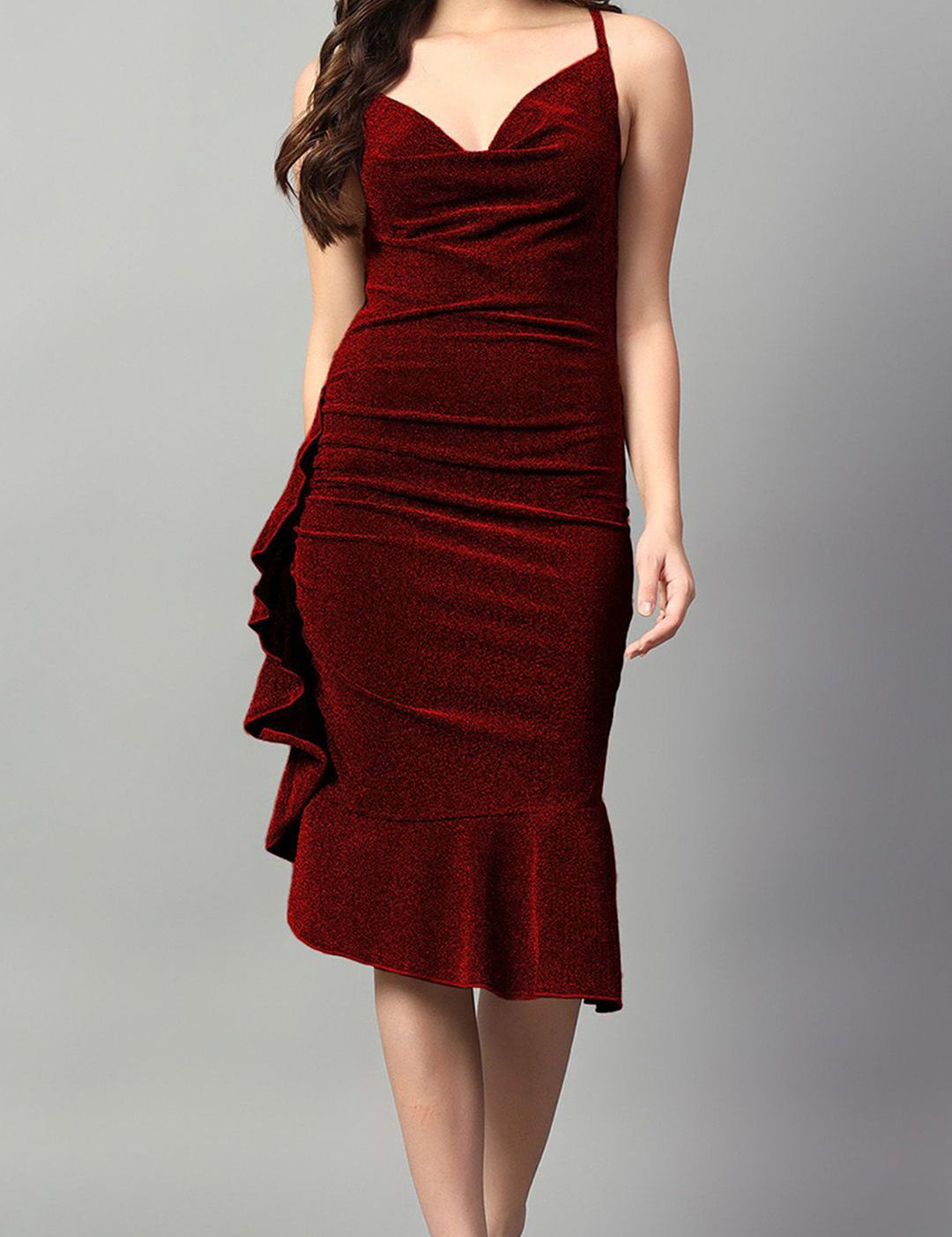 Kotty Women Embellished Cowl Neck Sheath Dress