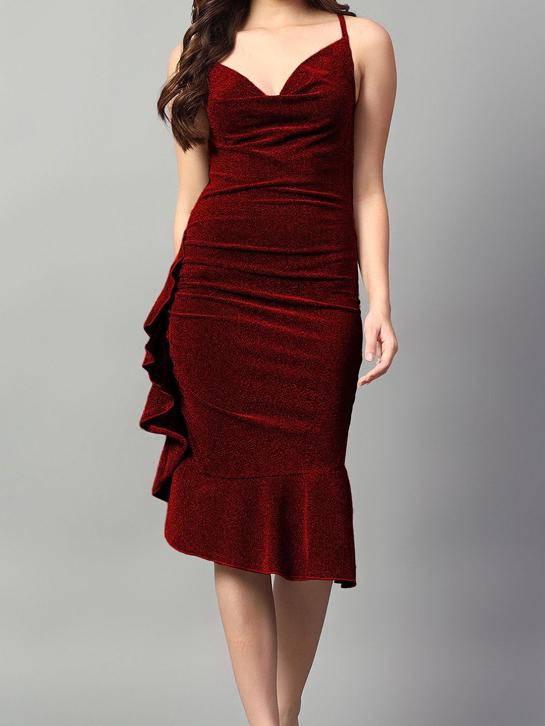 Kotty Women Embellished Cowl Neck Sheath Dress