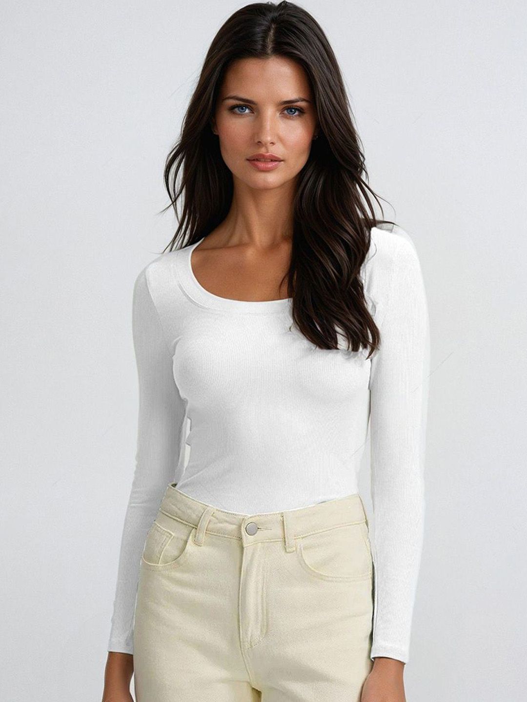 Kotty White and Navy Blue Long Sleeves T-Shirt with Trouser