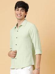 Kotty Men Relaxed Spread Collar Solid Casual Shirt