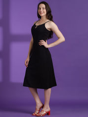 Kotty Women Solid Sleeveless A-Line Dress