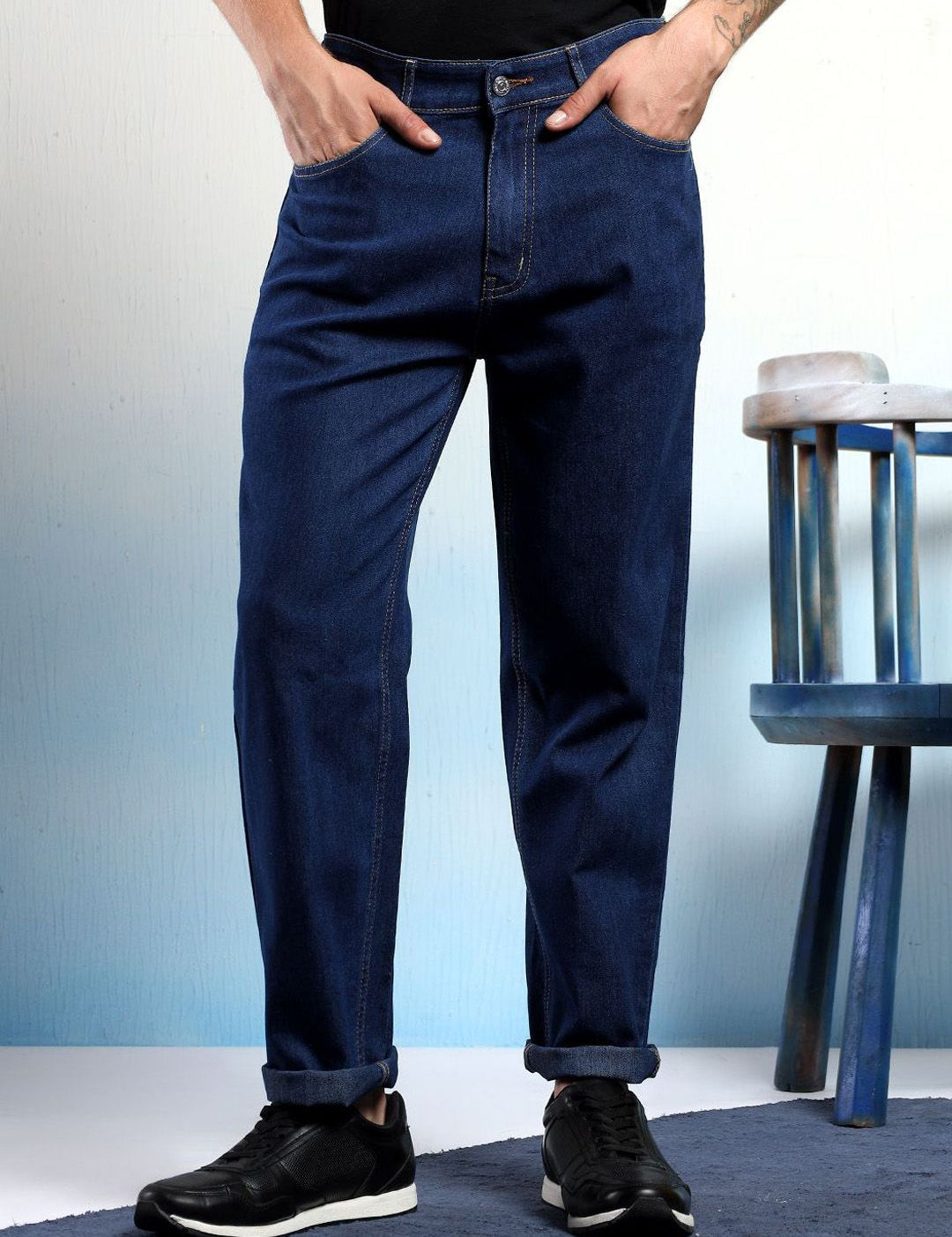 Kotty Men Straight Fit Low-Rise Stretchable Jeans