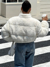 Kotty Women Woollen Crop Open Front Jacket