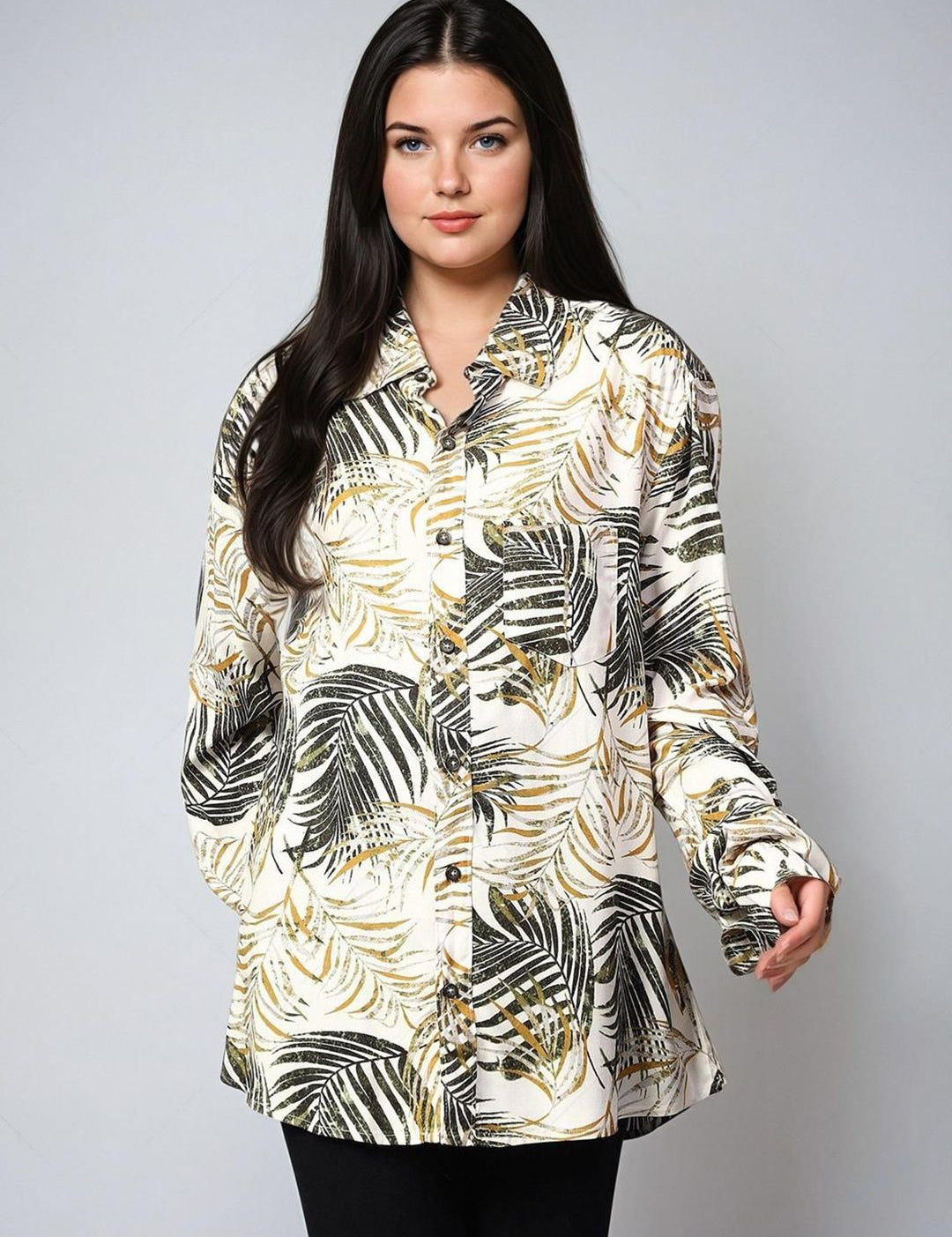 Kotty Women Spread Collar Floral Printed Cotton Casual Shirt