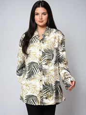 Kotty Women Spread Collar Floral Printed Cotton Casual Shirt