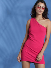 Kotty Women One Shoulder Sheath Mini Dress