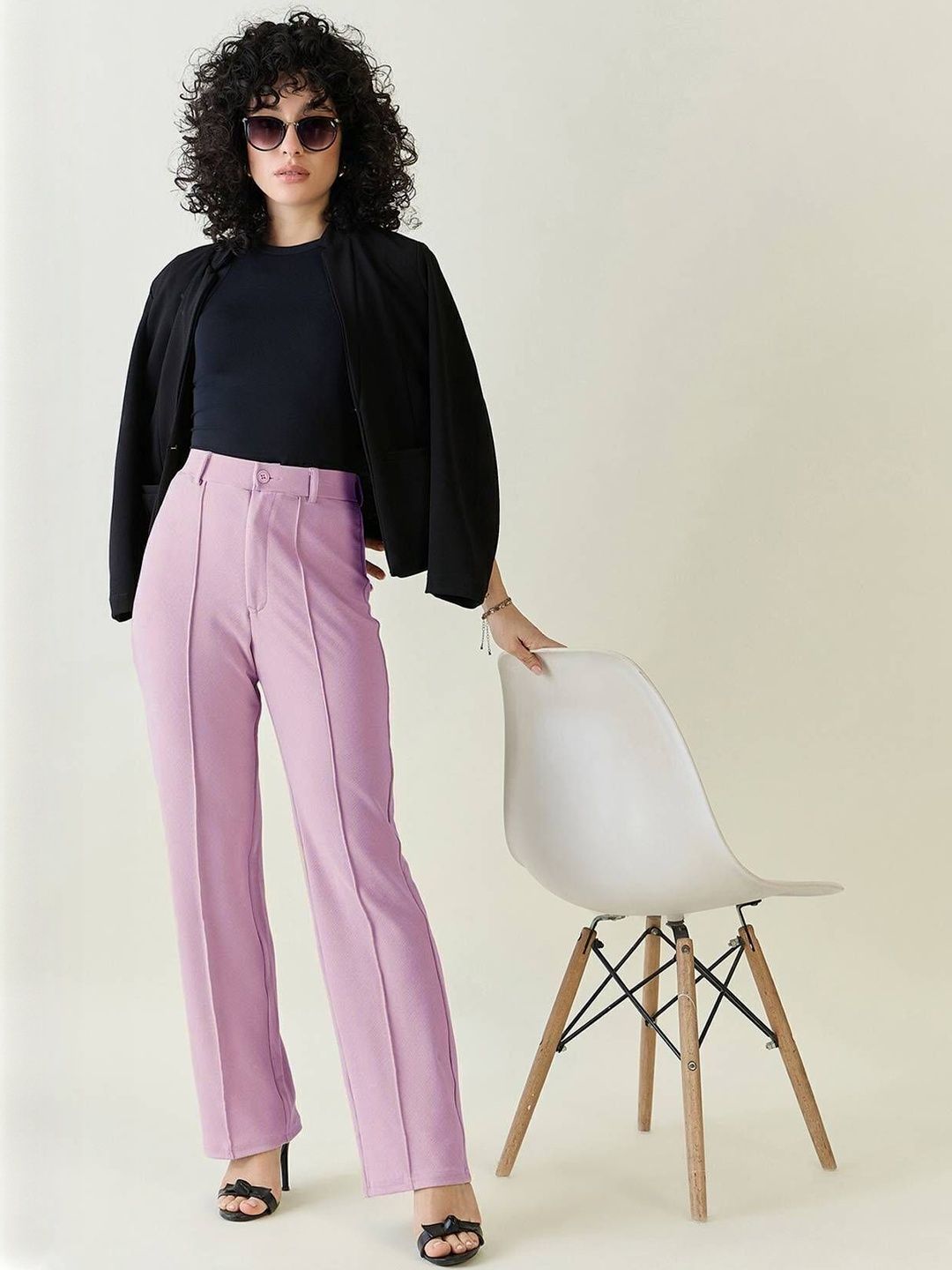 Kotty Women Relaxed Straight Leg High-Rise Trousers
