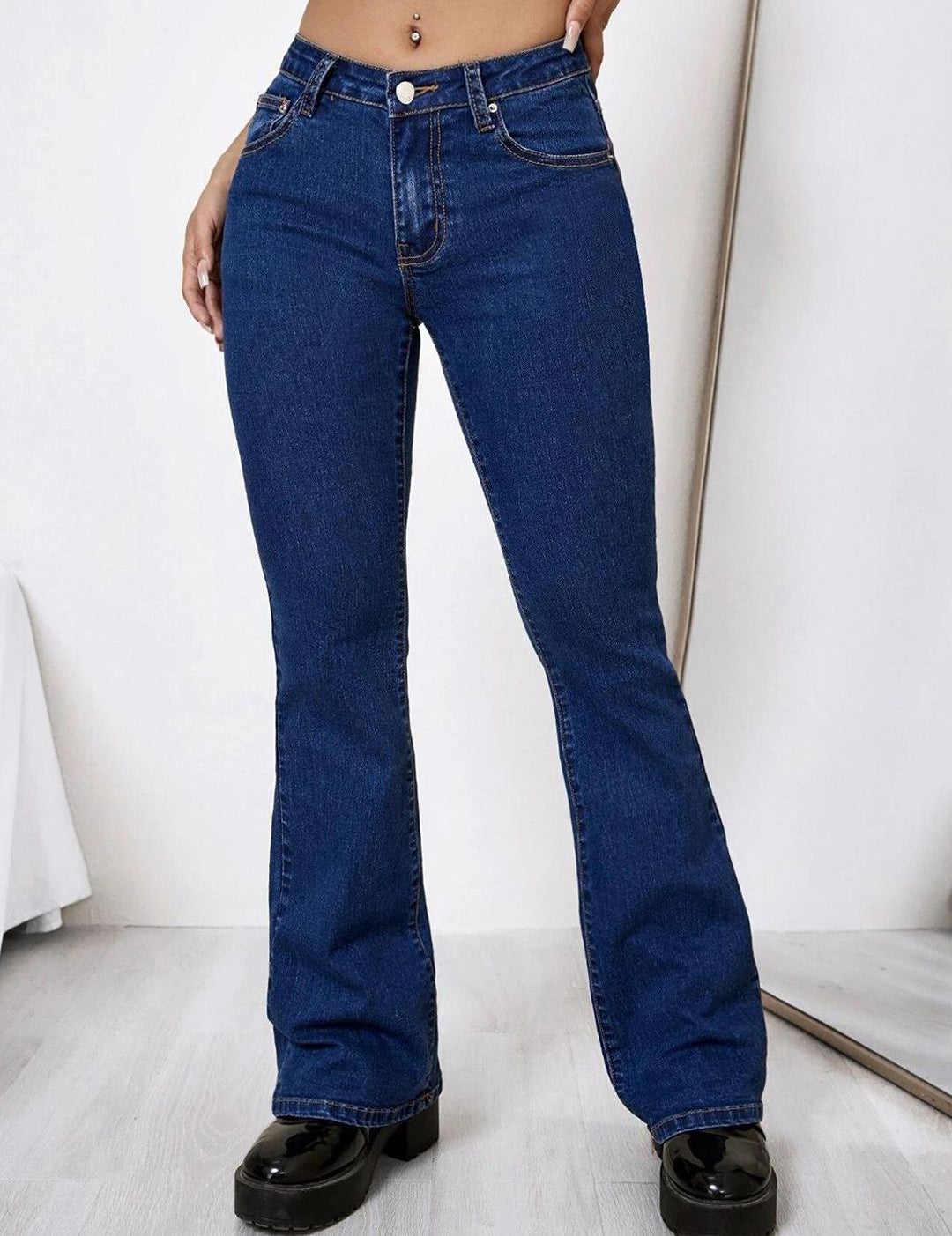 Kotty Women Bootcut High-Rise Cotton Stretchable Jeans