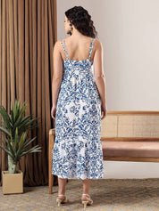 Kotty Women Ethnic Motifs Printed Cotton Fit & Flare Midi Dress