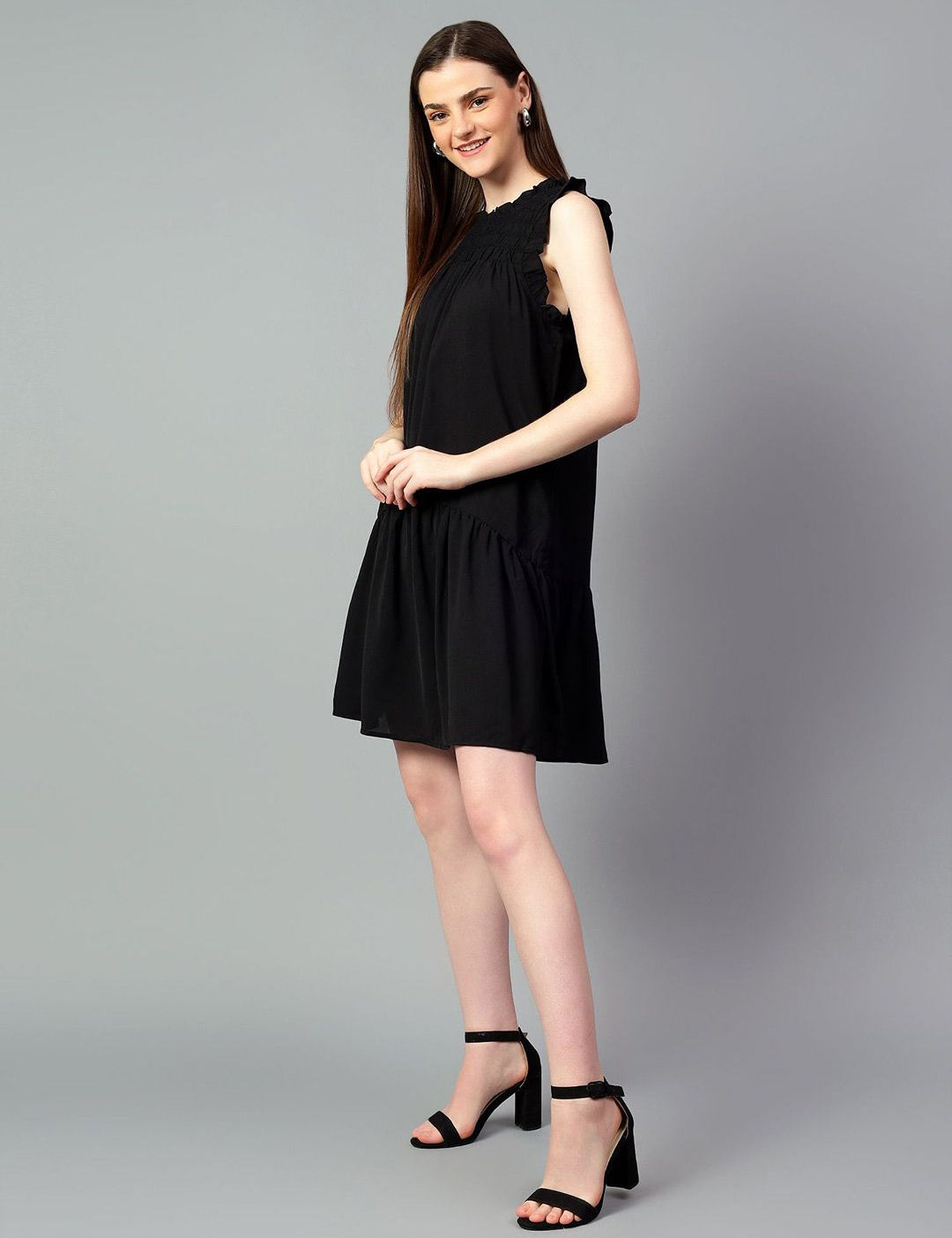 Kotty Solid Fit & Flare Sleeveless Dress