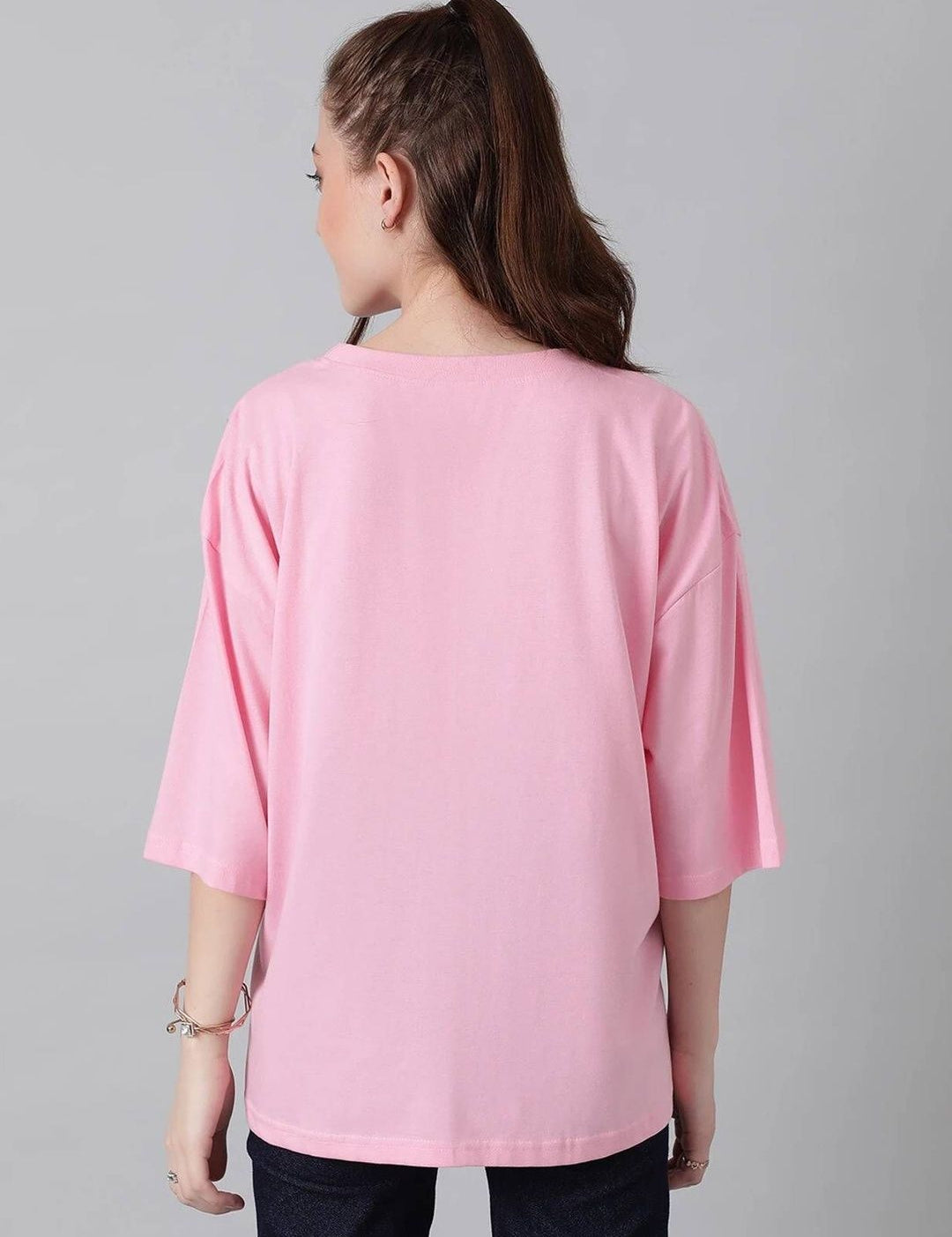 Kotty Women Typography Printed Drop-Shoulder Sleeves T-shirt