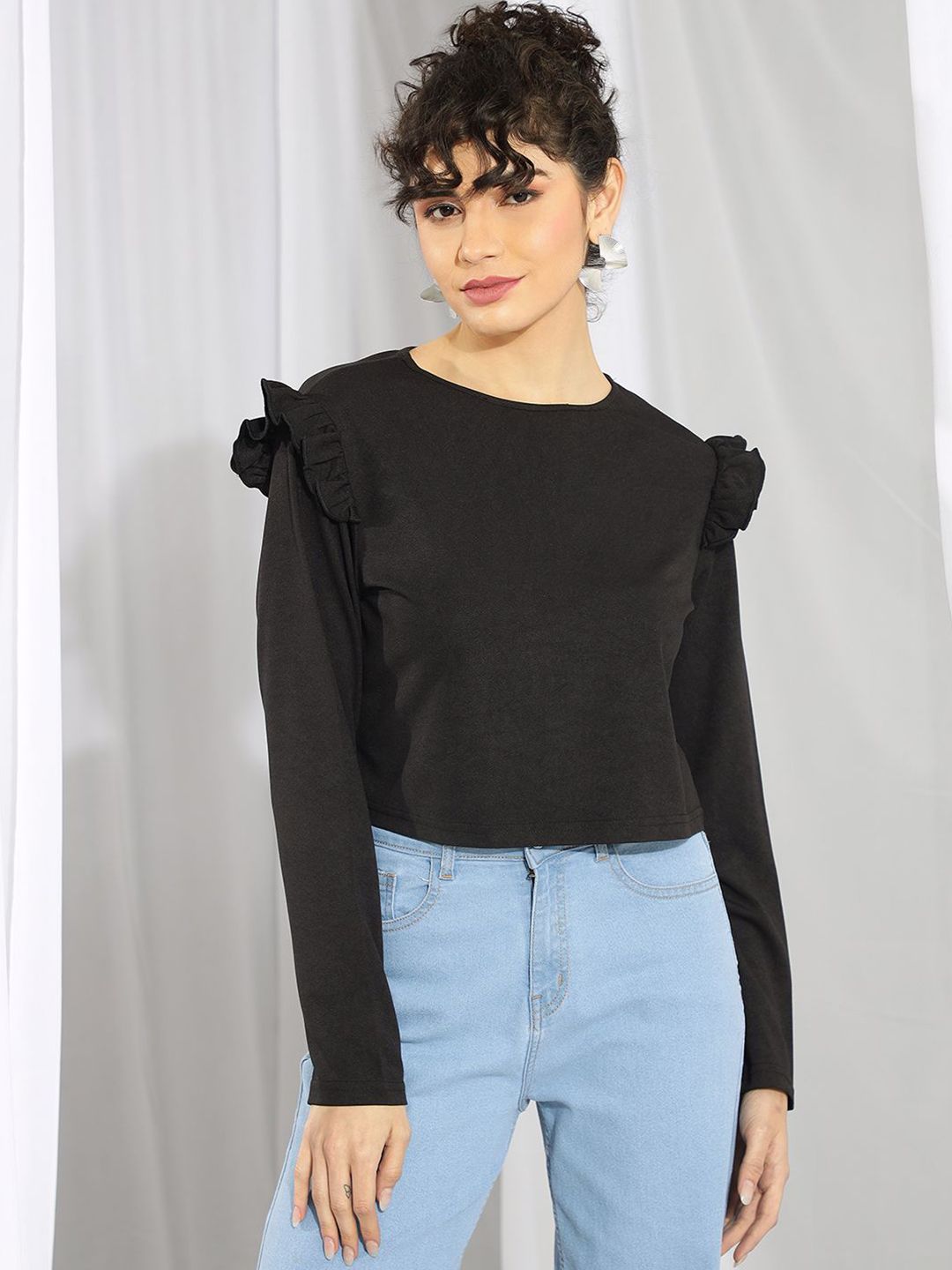 Kotty Women Round Neck Long Sleeves Top