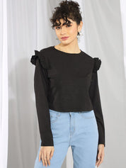 Kotty Women Round Neck Long Sleeves Top